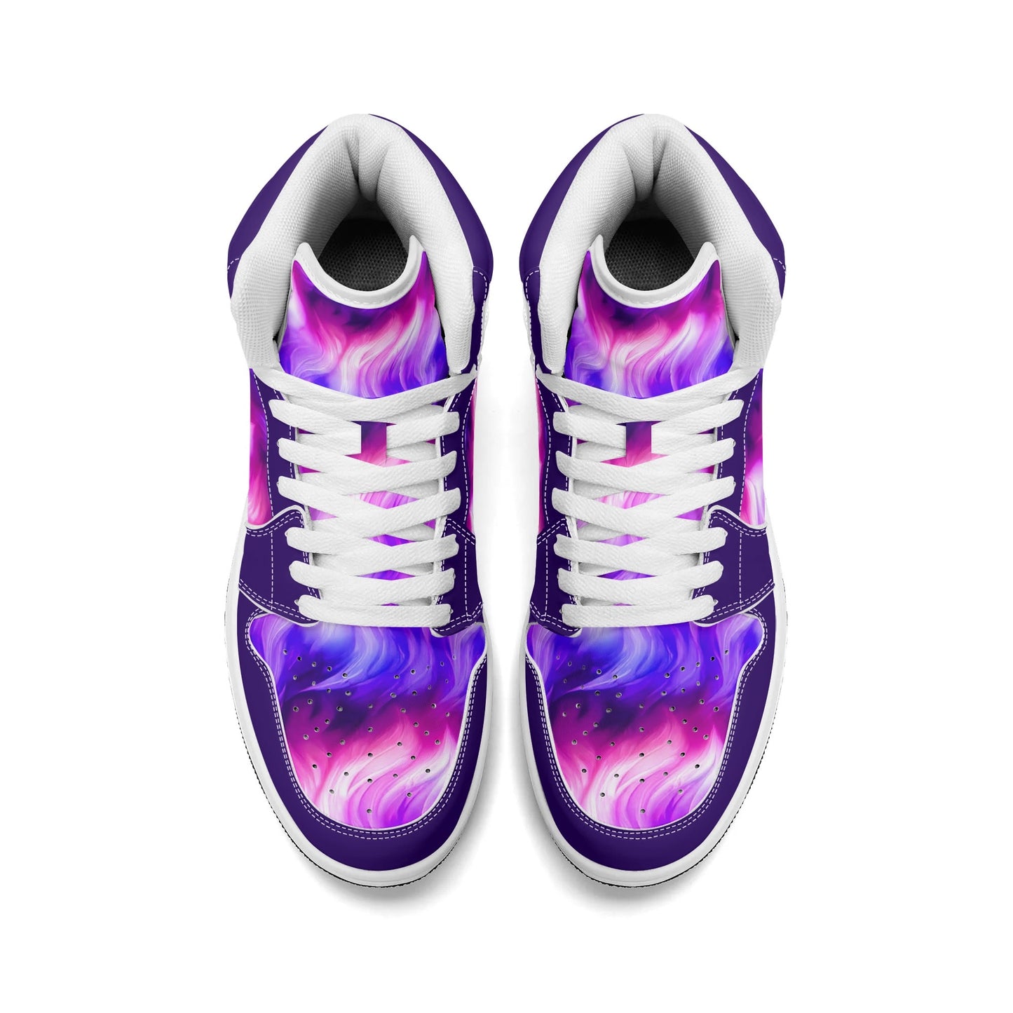 Mens Premium Unicorn Hair PU Leather High Top Sneakers