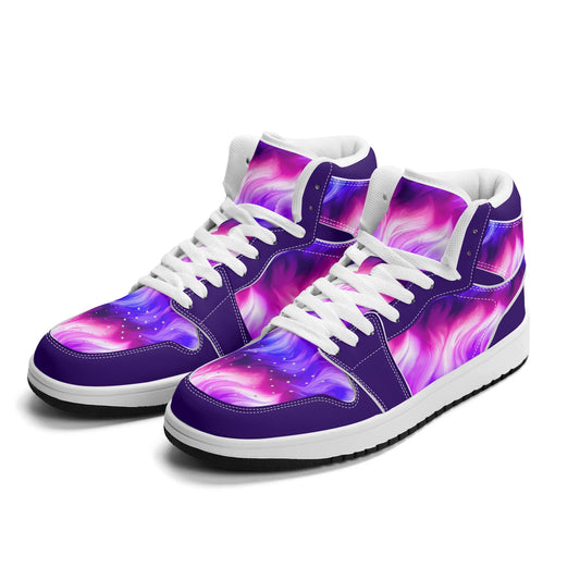Mens Premium Unicorn Hair PU Leather High Top Sneakers