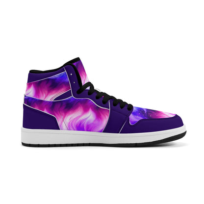 Mens Premium Unicorn Hair PU Leather High Top Sneakers