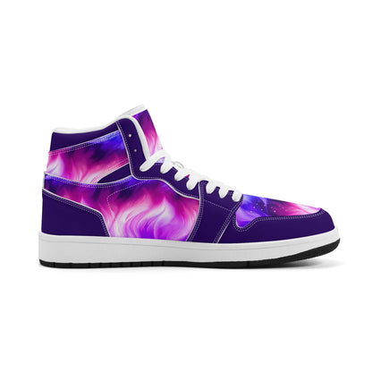 Mens Premium Unicorn Hair PU Leather High Top Sneakers