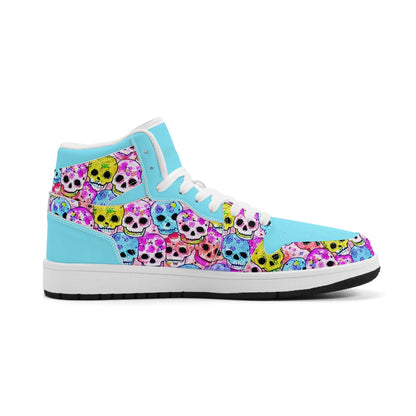 Mens Jelly Skulls Premium PU Leather High Top Sneakers