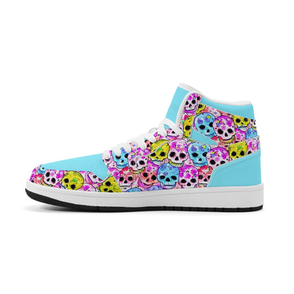 Mens Jelly Skulls Premium PU Leather High Top Sneakers