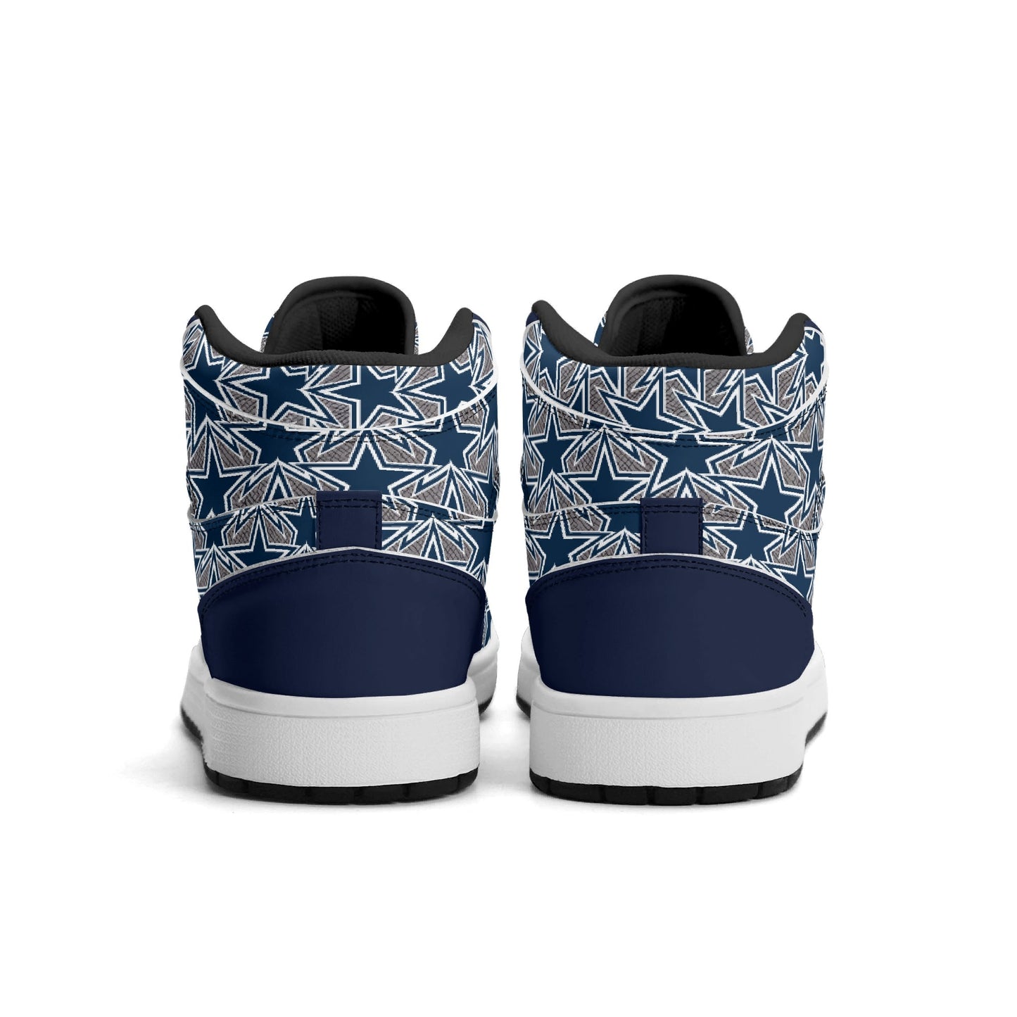 Mens Dallas Cowboy Inspired Premium PU Leather High Top Sneakers