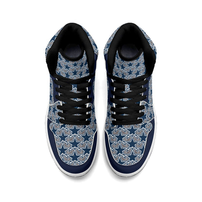 Mens Dallas Cowboy Inspired Premium PU Leather High Top Sneakers