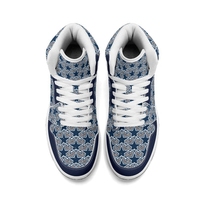 Mens Dallas Cowboy Inspired Premium PU Leather High Top Sneakers