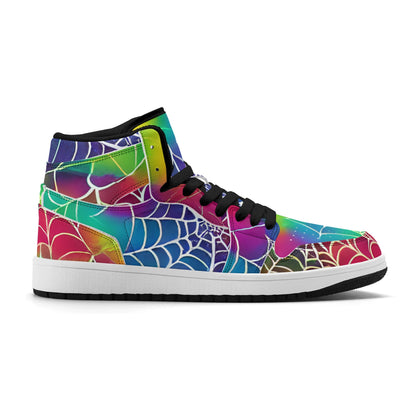 Womens Webbed Rainbow Premium PU Leather Sneakers