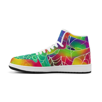 Womens Webbed Rainbow Premium PU Leather Sneakers