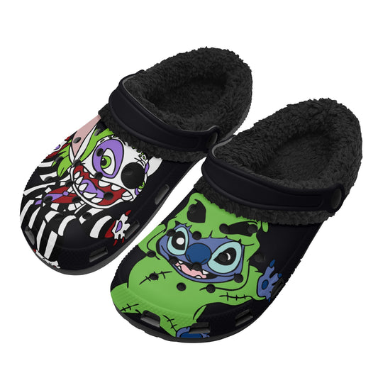 Adults Stitch Beetlejuice Oogie Boogie Black Lined Clog