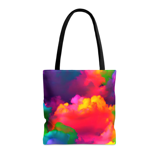 Rainbow Clouds Whimsical Tote Bag