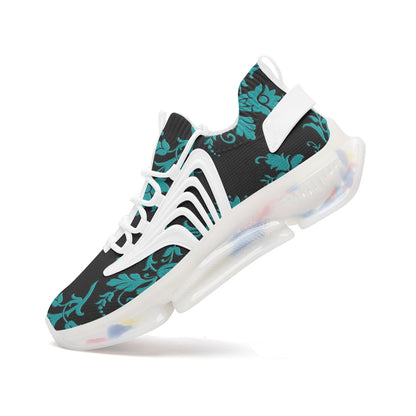 Teal Damask Unisex Low Top Mesh Sneakers