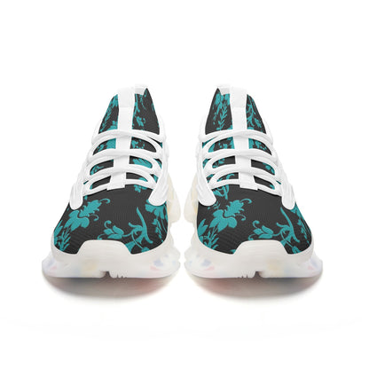 Teal Damask Unisex Low Top Mesh Sneakers
