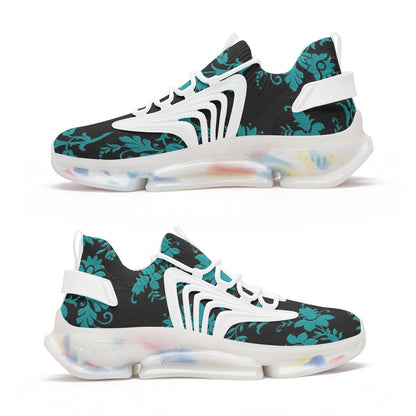 Teal Damask Unisex Low Top Mesh Sneakers