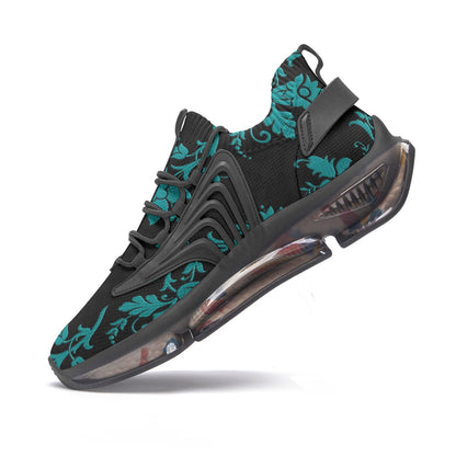 Teal Damask Unisex Low Top Mesh Sneakers