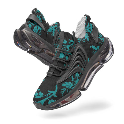 Teal Damask Unisex Low Top Mesh Sneakers
