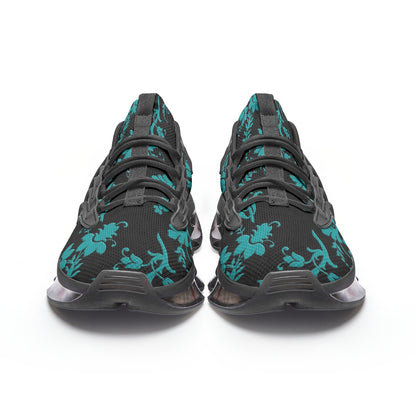 Teal Damask Unisex Low Top Mesh Sneakers