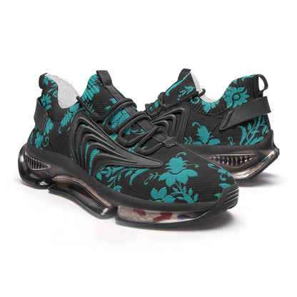 Teal Damask Unisex Low Top Mesh Sneakers
