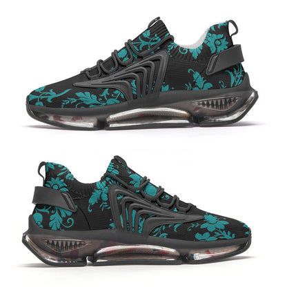 Teal Damask Unisex Low Top Mesh Sneakers