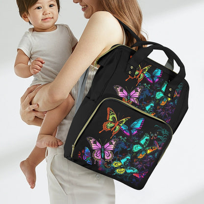 Neon Butterflies New Multi-Function Diaper Bag