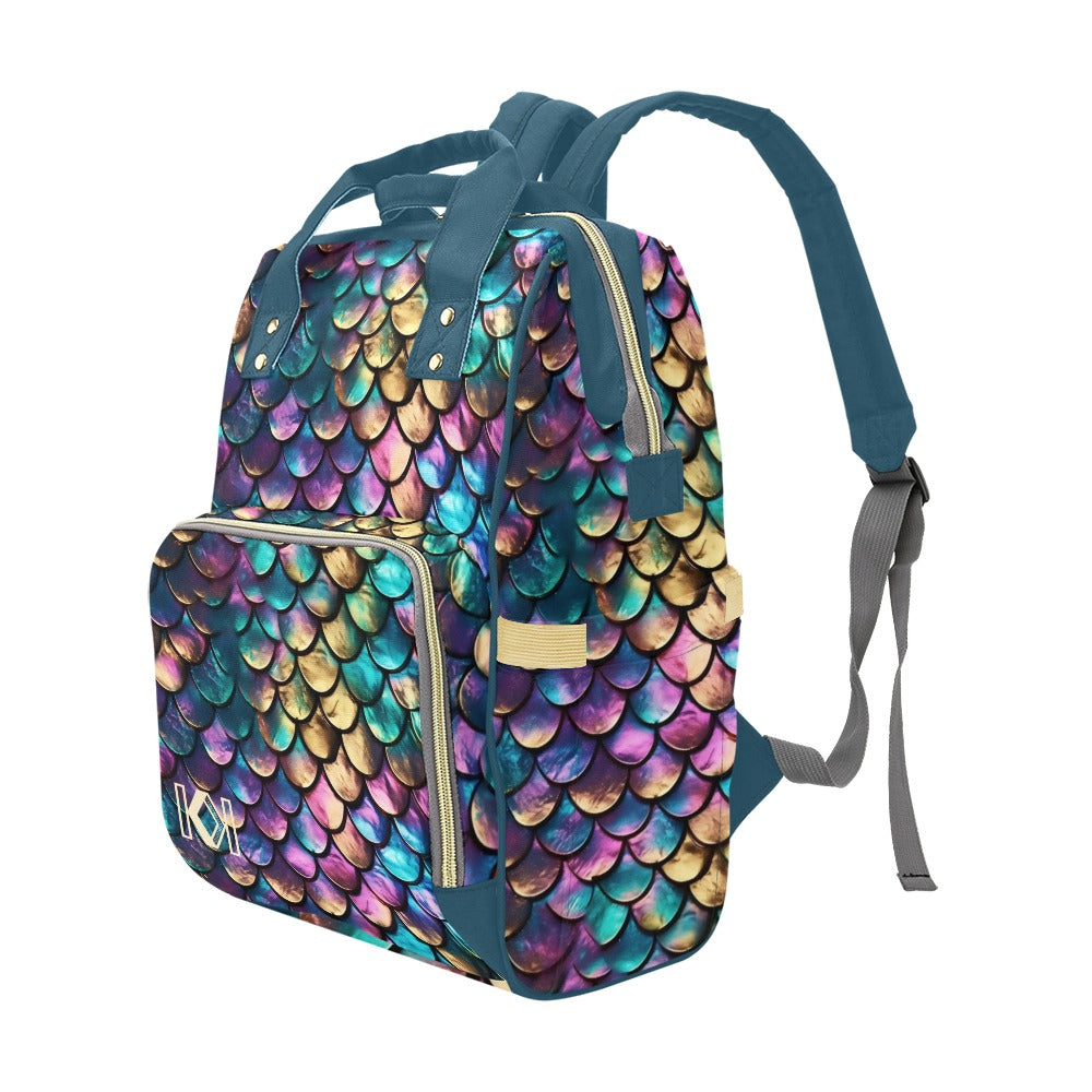 Mermaid Scale Multi-Function Diaper Backpack/Diaper Bag