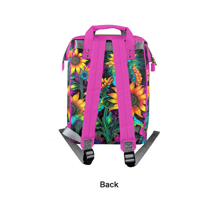 Neon Sunflowers New Multi-Function Diaper Bag