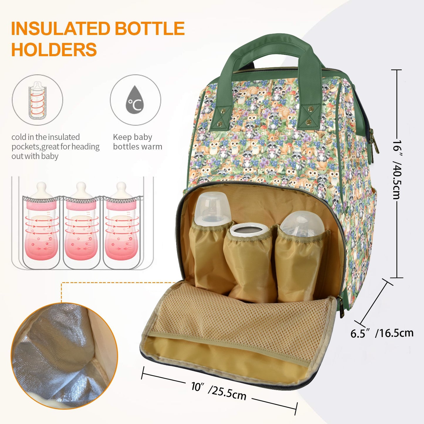 Forest Animals Multi-Function Diaper Bag