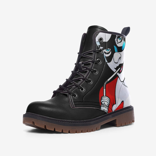 Harley Quinn Inspired Casual Leather Lightweight boots