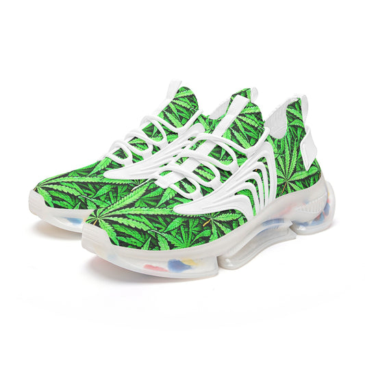 Unisex Leafy Green Low Top Mesh Sneakers
