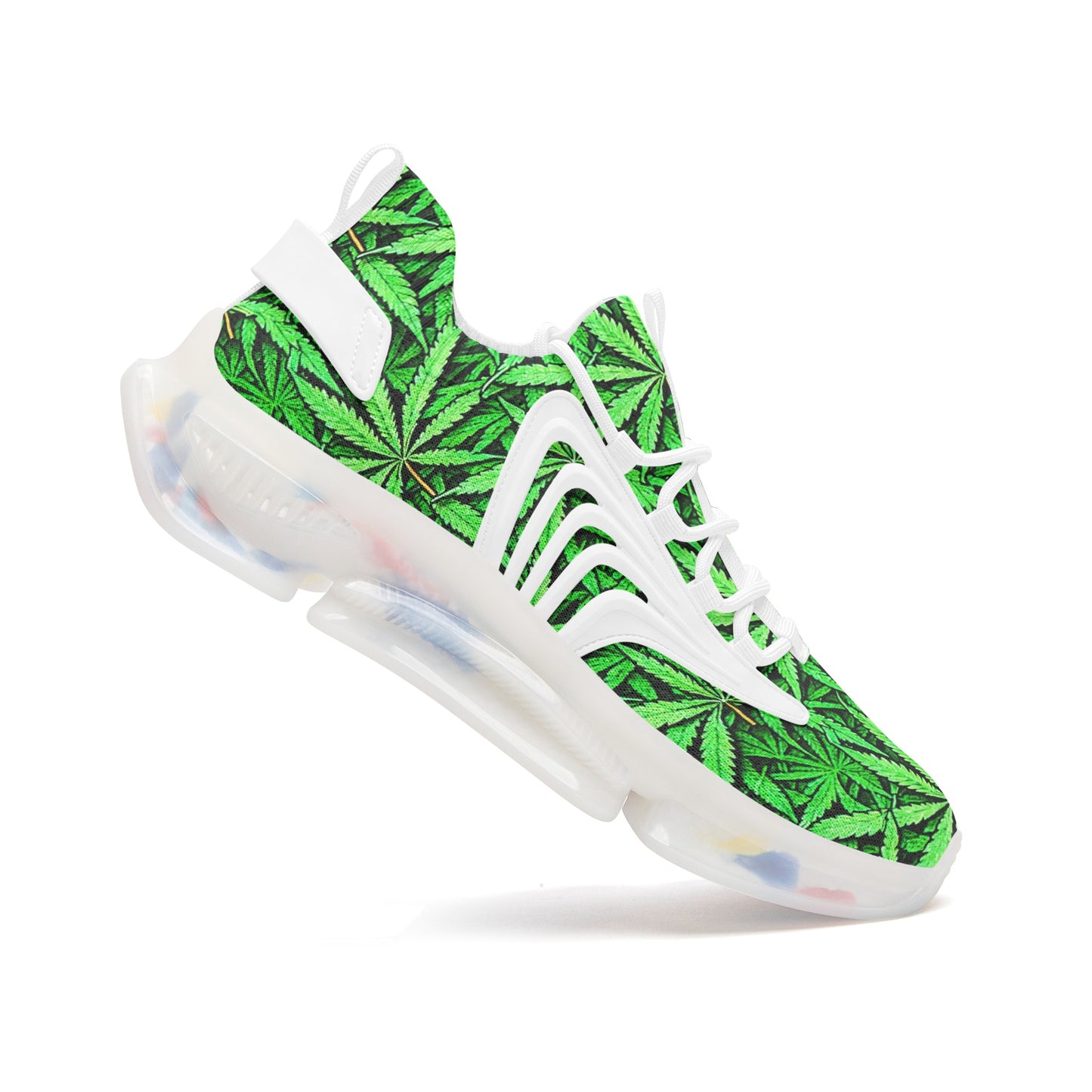 Unisex Leafy Green Low Top Mesh Sneakers