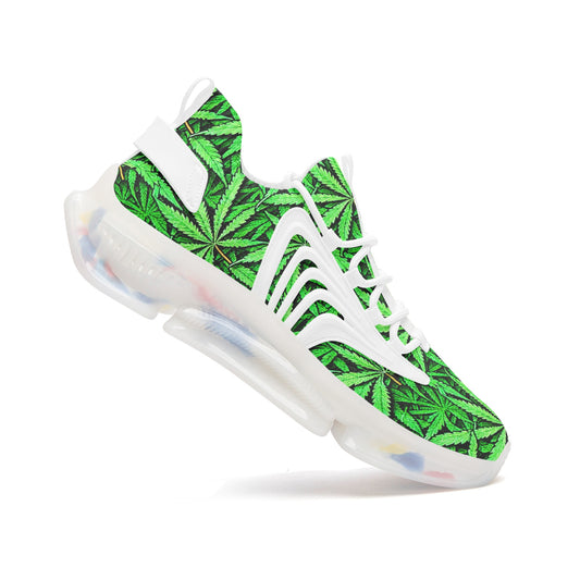 Unisex Leafy Green Low Top Mesh Sneakers