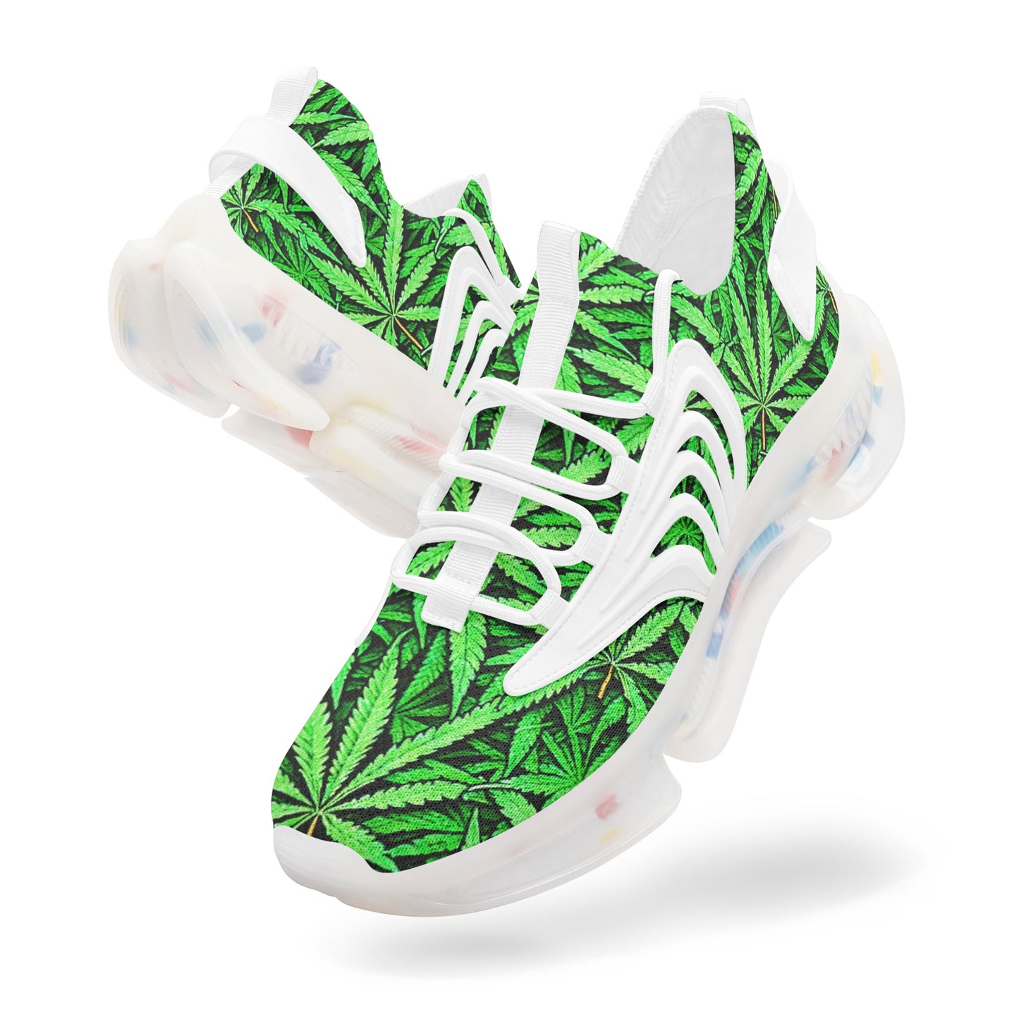 Unisex Leafy Green Low Top Mesh Sneakers