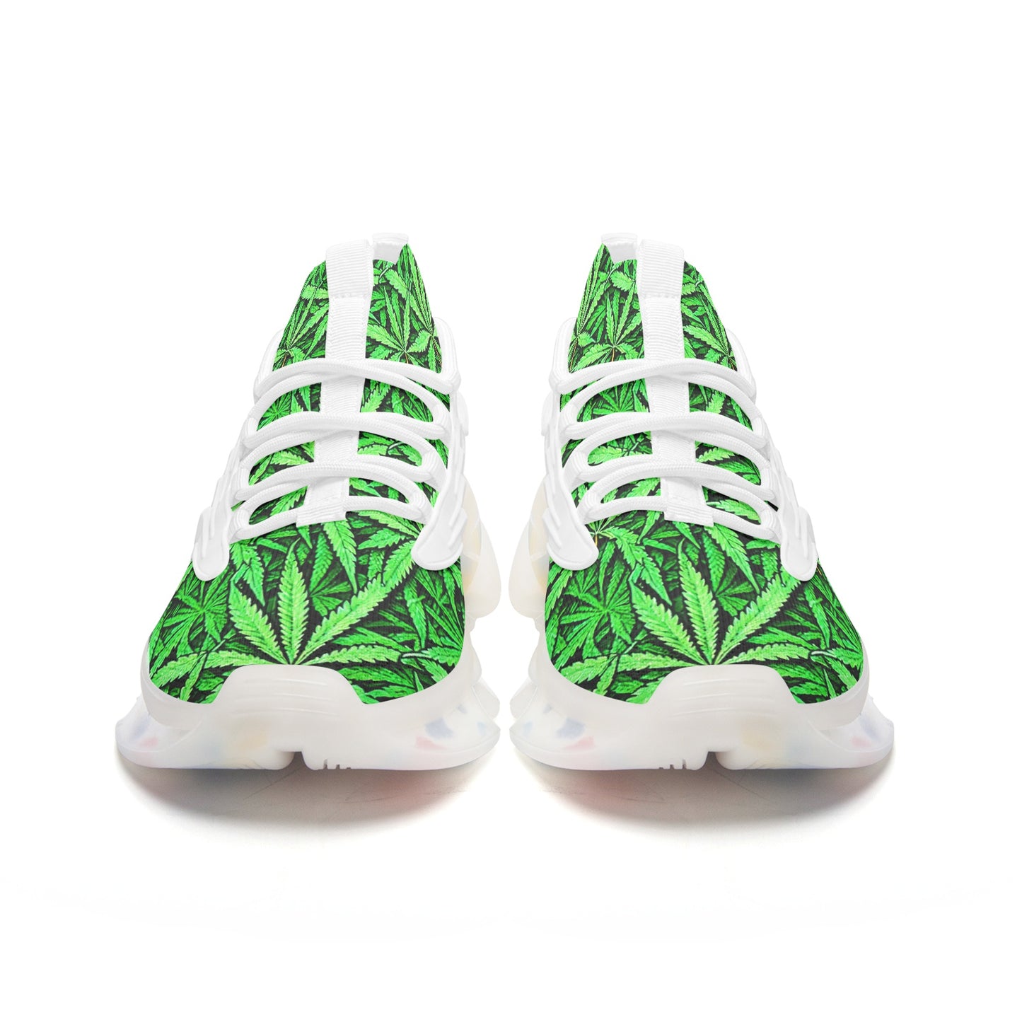 Unisex Leafy Green Low Top Mesh Sneakers