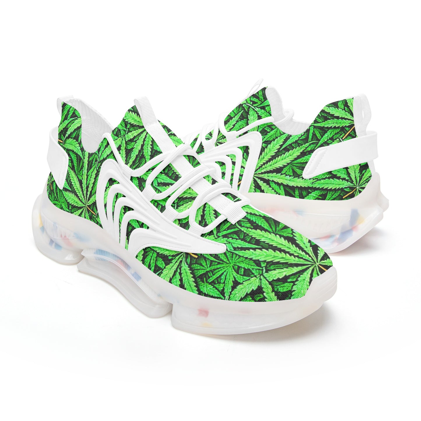 Unisex Leafy Green Low Top Mesh Sneakers
