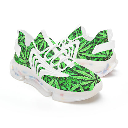 Unisex Leafy Green Low Top Mesh Sneakers