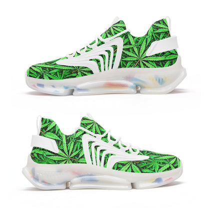 Unisex Leafy Green Low Top Mesh Sneakers