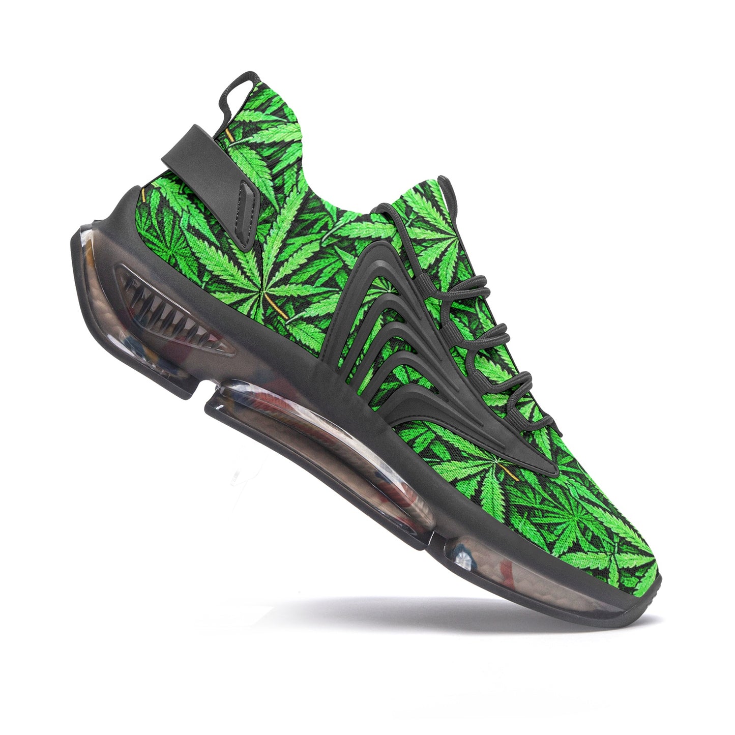 Unisex Leafy Green Low Top Mesh Sneakers
