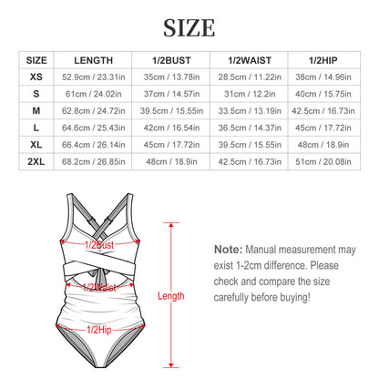 Women's Blue Rainbow Clouds Twist Front Tie Back Swimsuit