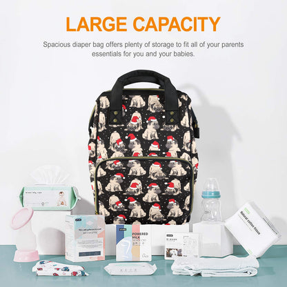 Christmas Puppy Diaper Bag Backpack