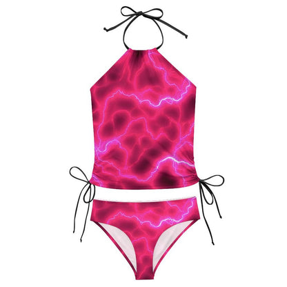 Hot Pink Lightning Bikini Tankini Swimsuit