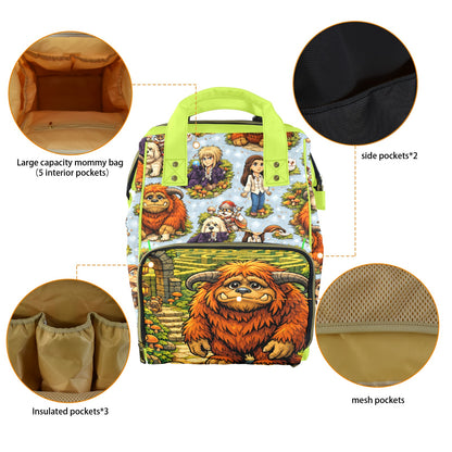 Labyrinth Lime Multi-Function Diaper Bag-New