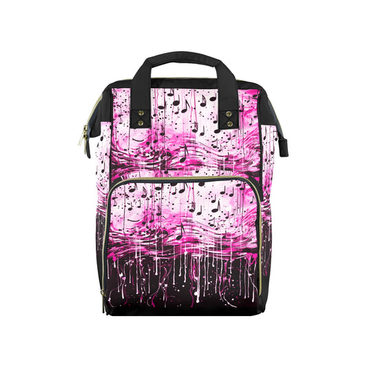 Music notes pink New Multi-Function Diaper Bag