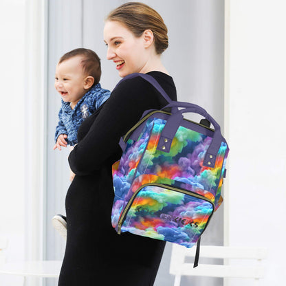 Rainbow Clouds Multi-Function Diaper Bag Backpack