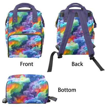 Rainbow Clouds Multi-Function Diaper Bag Backpack
