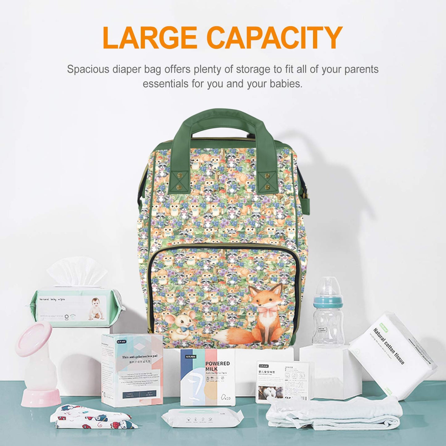 Forest Animals Multi-Function Diaper Bag