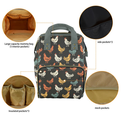 Vintage Rooster Diaper Bag Backpack