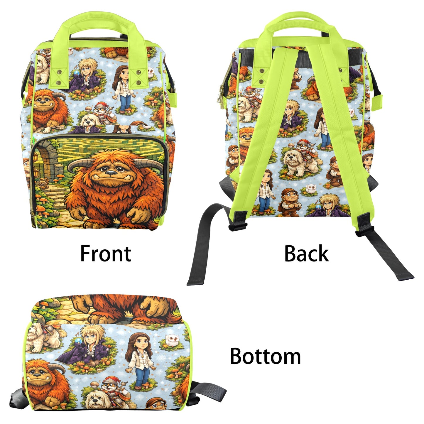 Labyrinth Lime Multi-Function Diaper Bag-New