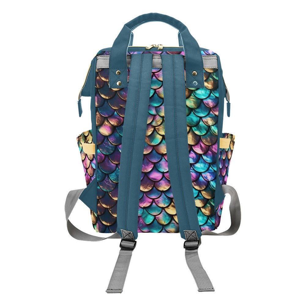 Mermaid Scale Multi-Function Diaper Backpack/Diaper Bag