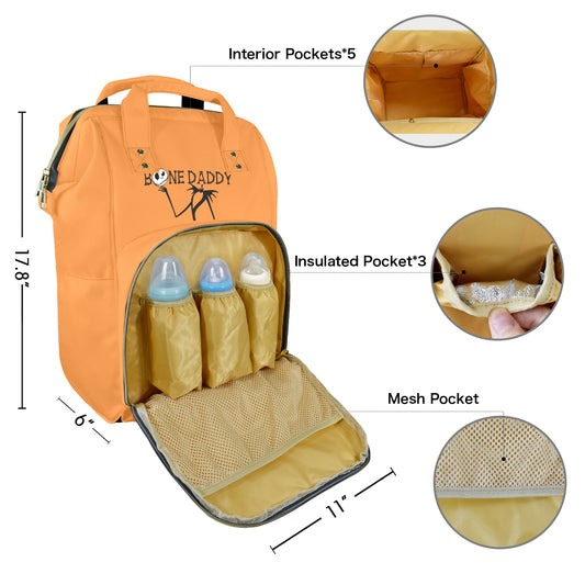 NMBC Orange Silhouettes New Multi-Function Diaper Bag-Large