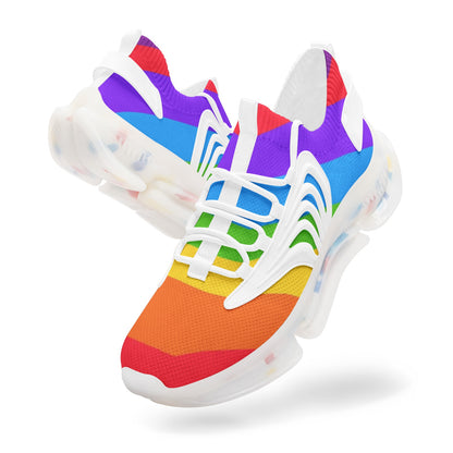 Unisex Rainbow Wave Low Top Mesh Sneakers