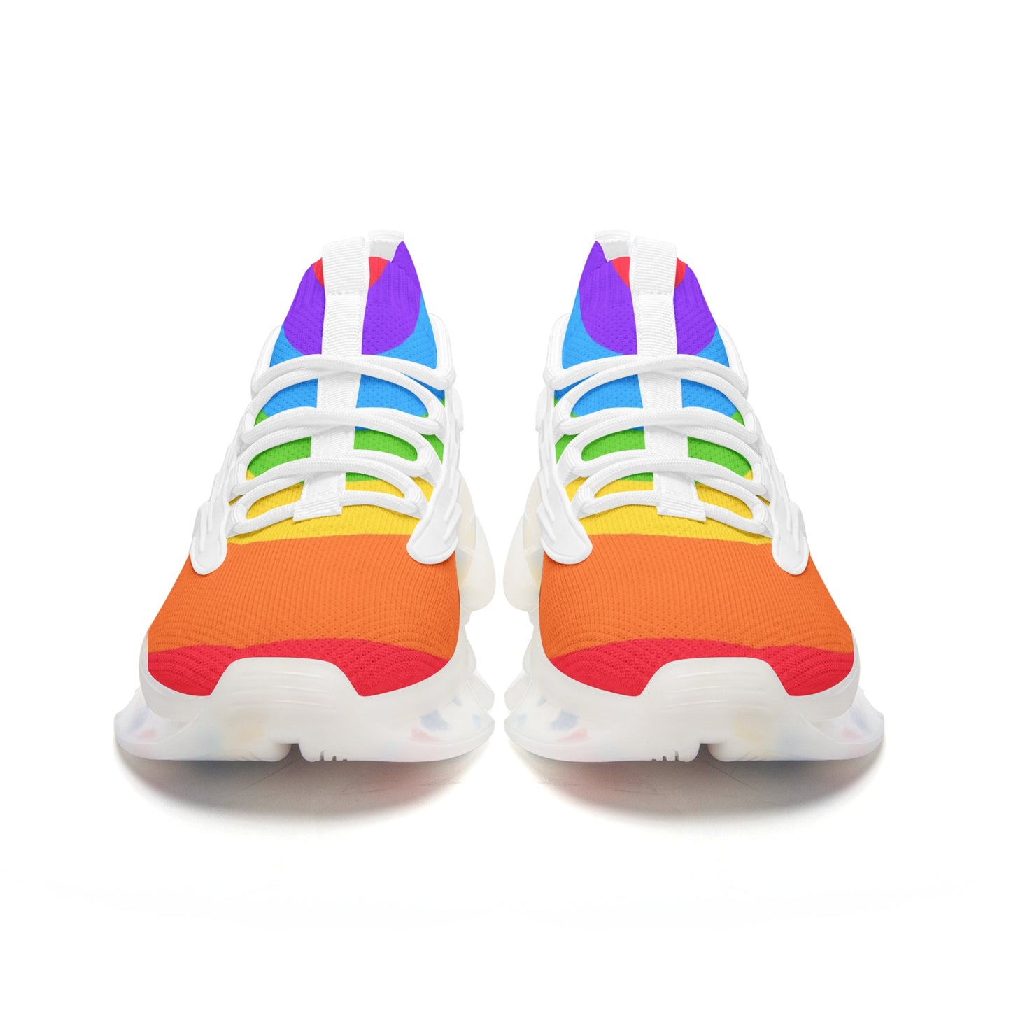 Unisex Rainbow Wave Low Top Mesh Sneakers