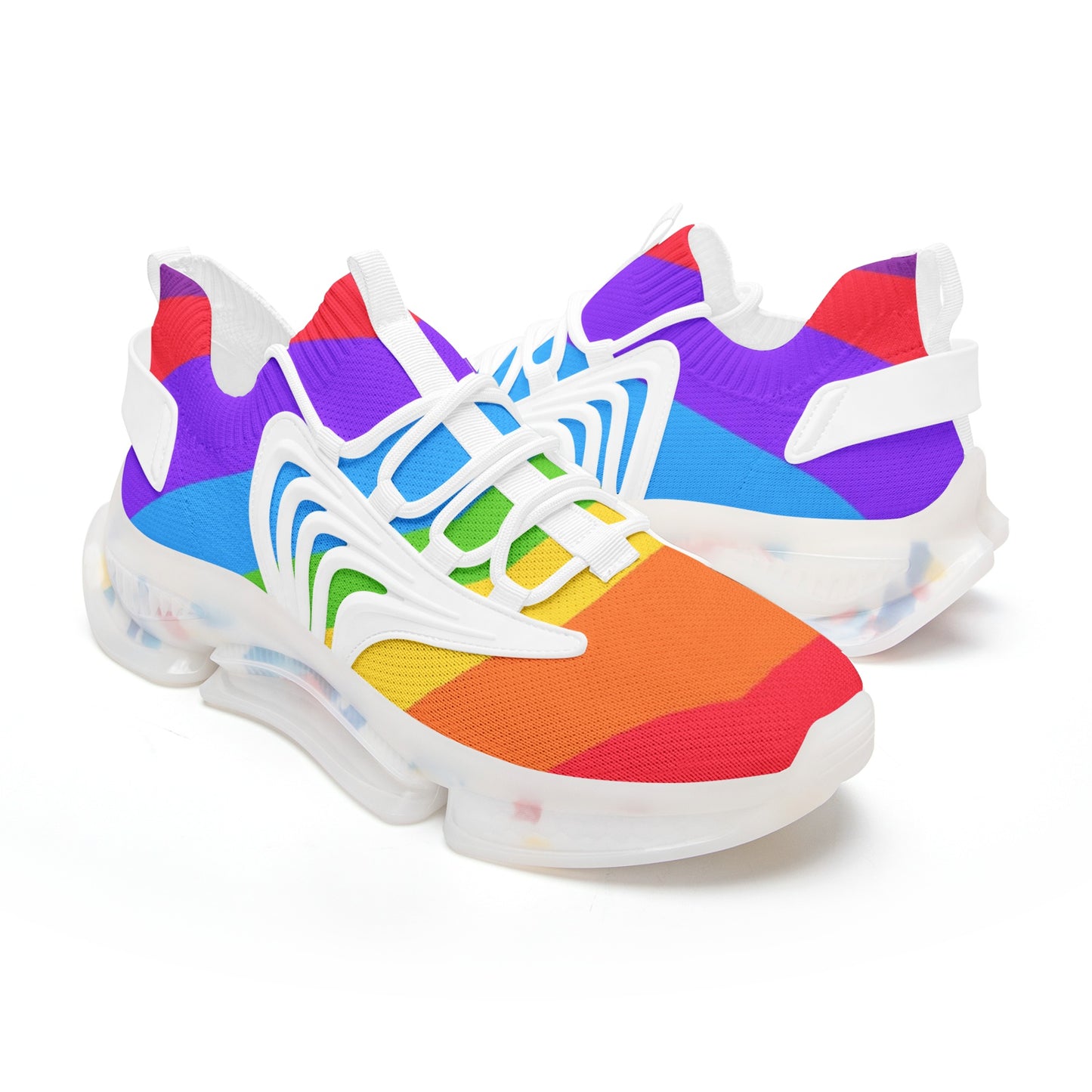 Unisex Rainbow Wave Low Top Mesh Sneakers